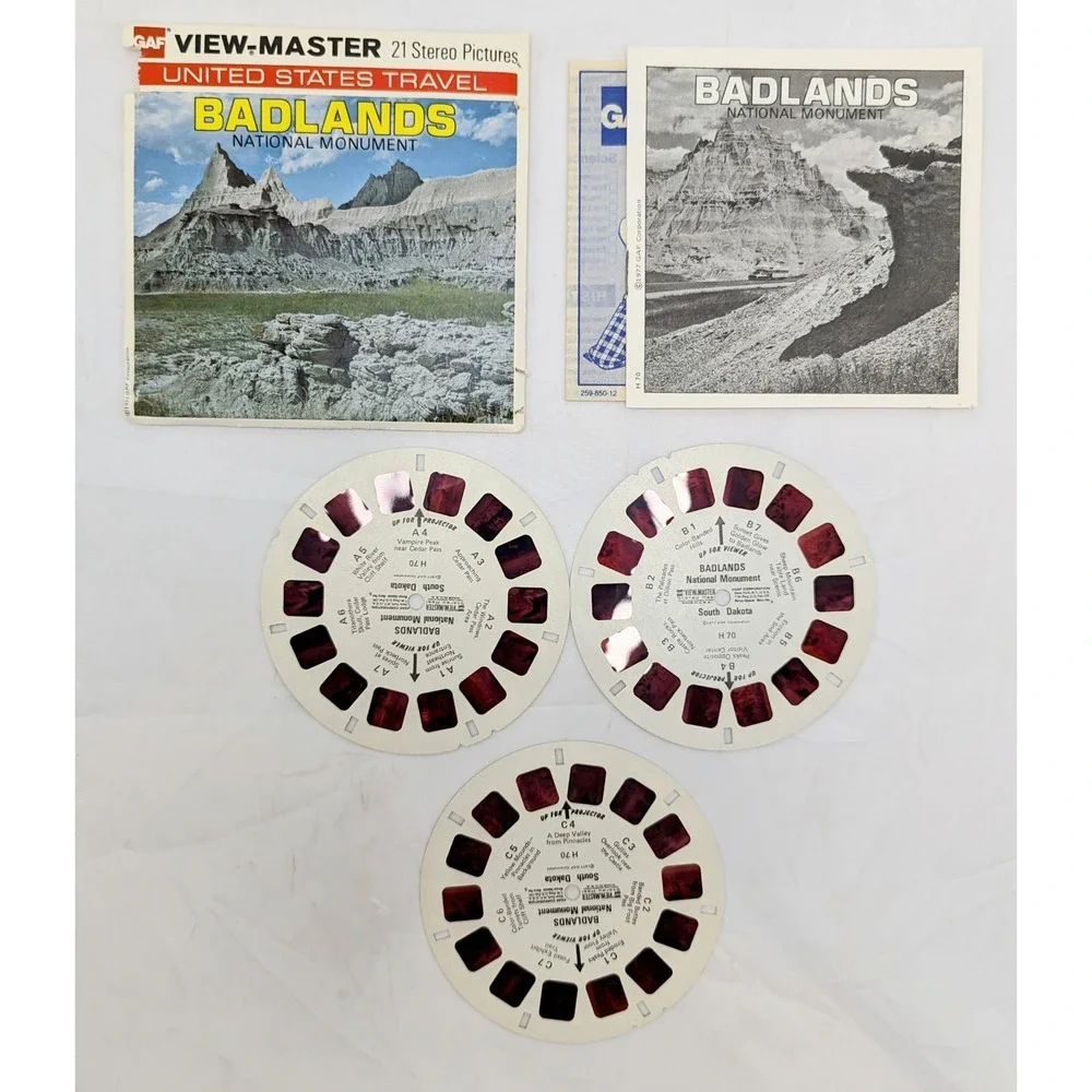 1977 View-Master Badlands National Monument 3 Reel Pack